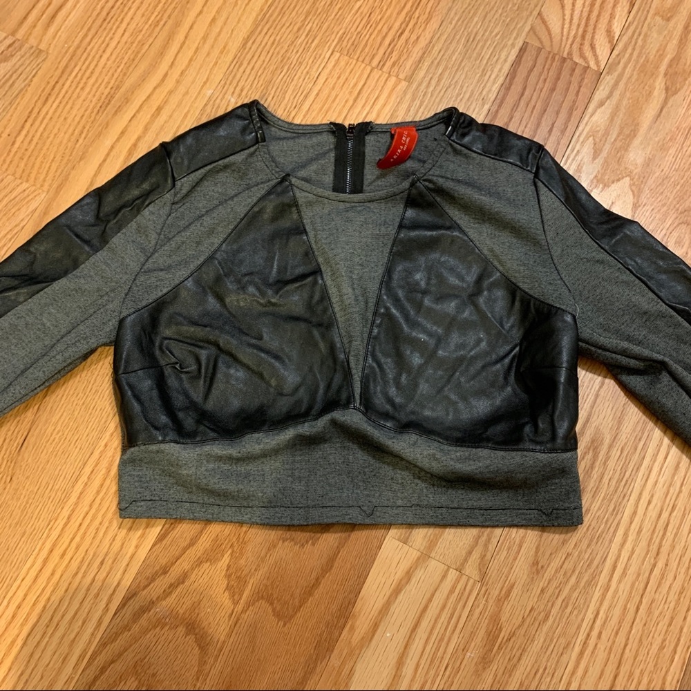 akira cropped leather shirt